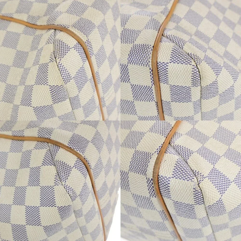 LOUIS VUITTON Logo Totally MM Shoulder Bag Damier Azur Leather WE